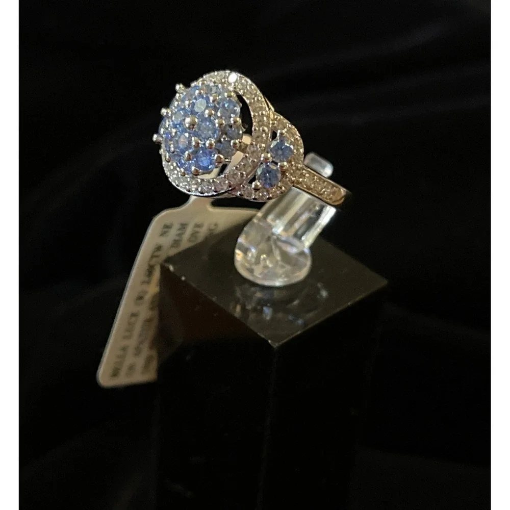 JTV Bella Luce 9.25 Sterling Silver Neon Apatite‎ CZ Ring Sz 6